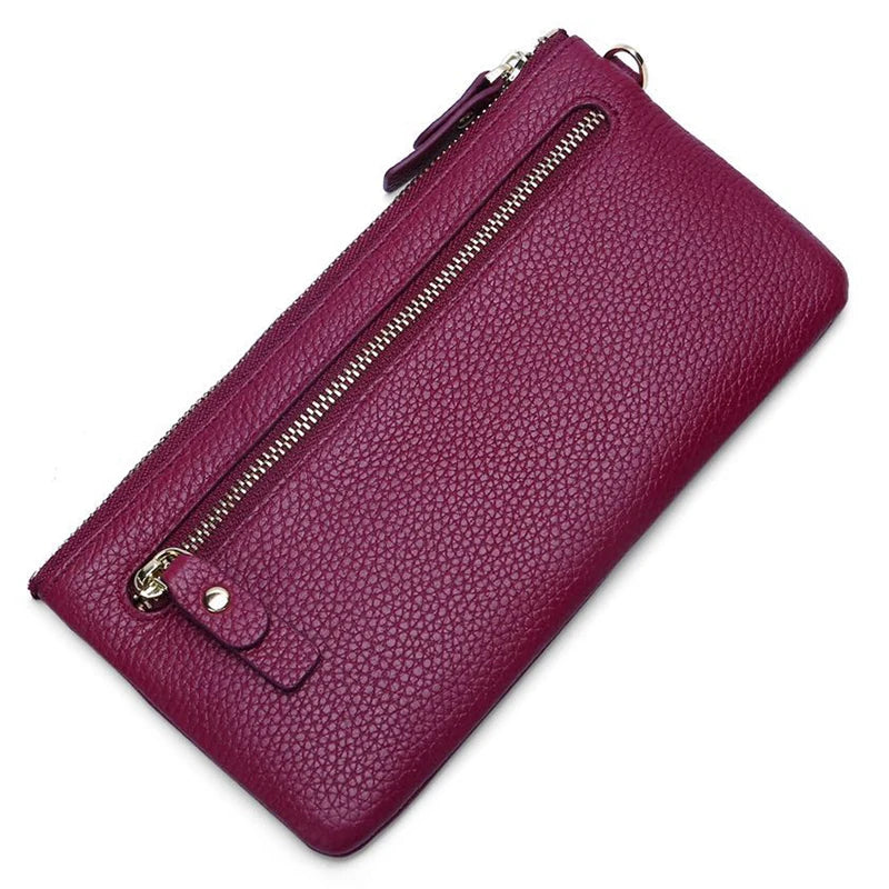 Long Style Women Zipper Purse Leather Clutch Wallet