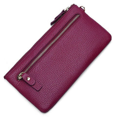 Long Style Women Zipper Purse Leather Clutch Wallet