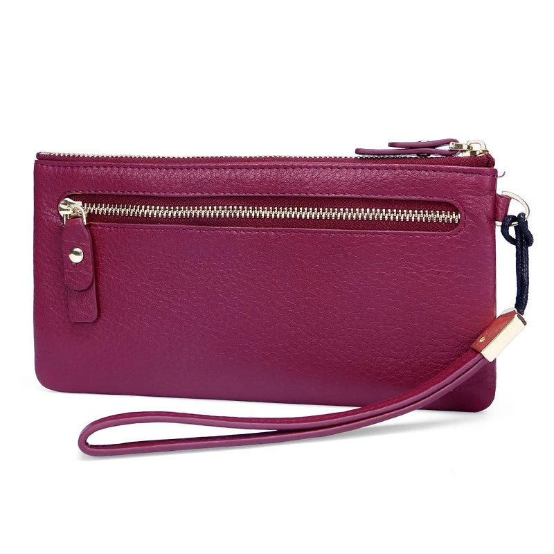 Long Style Women Zipper Purse Leather Clutch Wallet