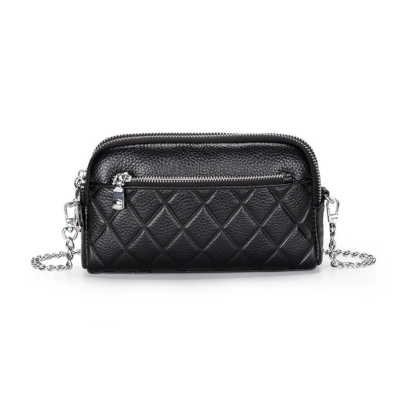 Small Geometric Flap Bag Cow Leather Women Messenger Cross-body Bag