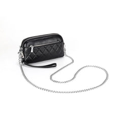 Small Geometric Flap Bag Cow Leather Women Messenger Cross-body Bag