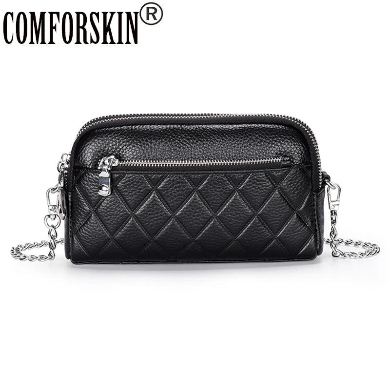 Small Geometric Flap Bag Cow Leather Women Messenger Cross-body Bag