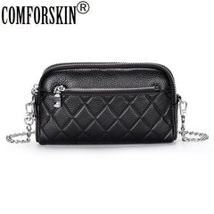 Small Geometric Flap Bag Cow Leather Women Messenger Cross-body Bag