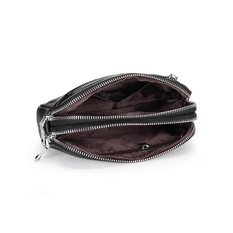 Small Geometric Flap Bag Cow Leather Women Messenger Cross-body Bag