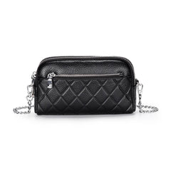 Small Geometric Flap Bag Cow Leather Women Messenger Cross-body Bag