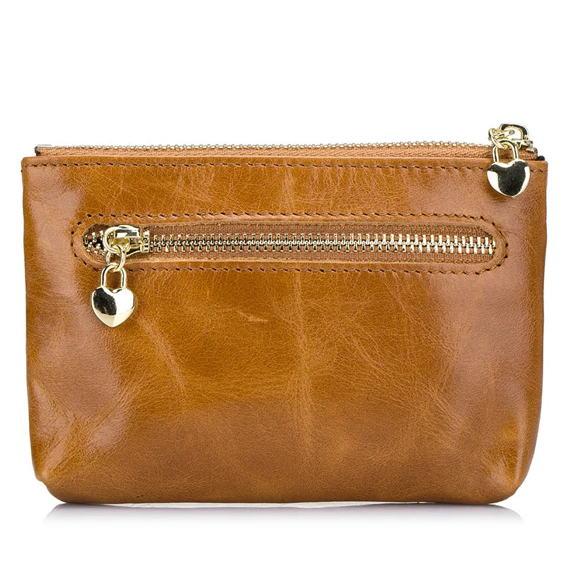 Oil Waxing Leather Coin Purse Key Wallet