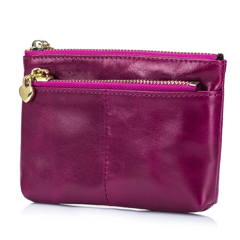 Oil Waxing Leather Coin Purse Key Wallet