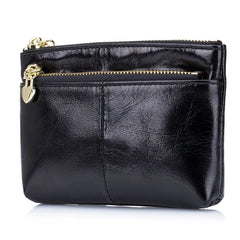 Oil Waxing Leather Coin Purse Key Wallet