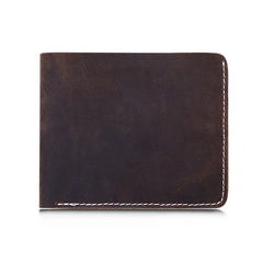 Vintage Men Wallet Cowhide Crazy Horse Leather Carteira Masculina