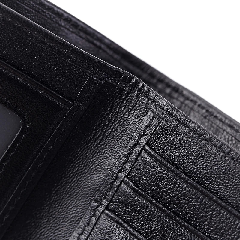 Sheep Skin Leather Knitting Style Men Wallets Long Purses