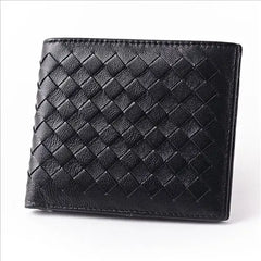 Sheep Skin Leather Knitting Style Men Wallets Long Purses