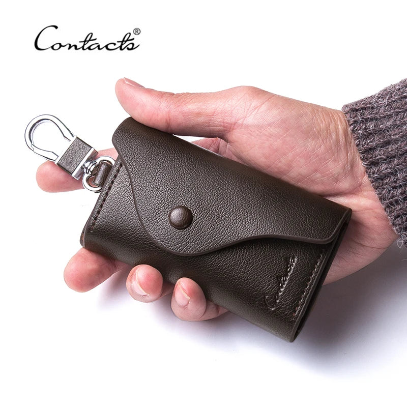 Men's Leather Key Wallets Housekeeper Key Holders Male Keychain
