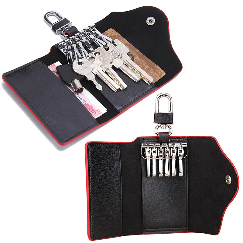 Men's Leather Key Wallets Housekeeper Key Holders Male Keychain