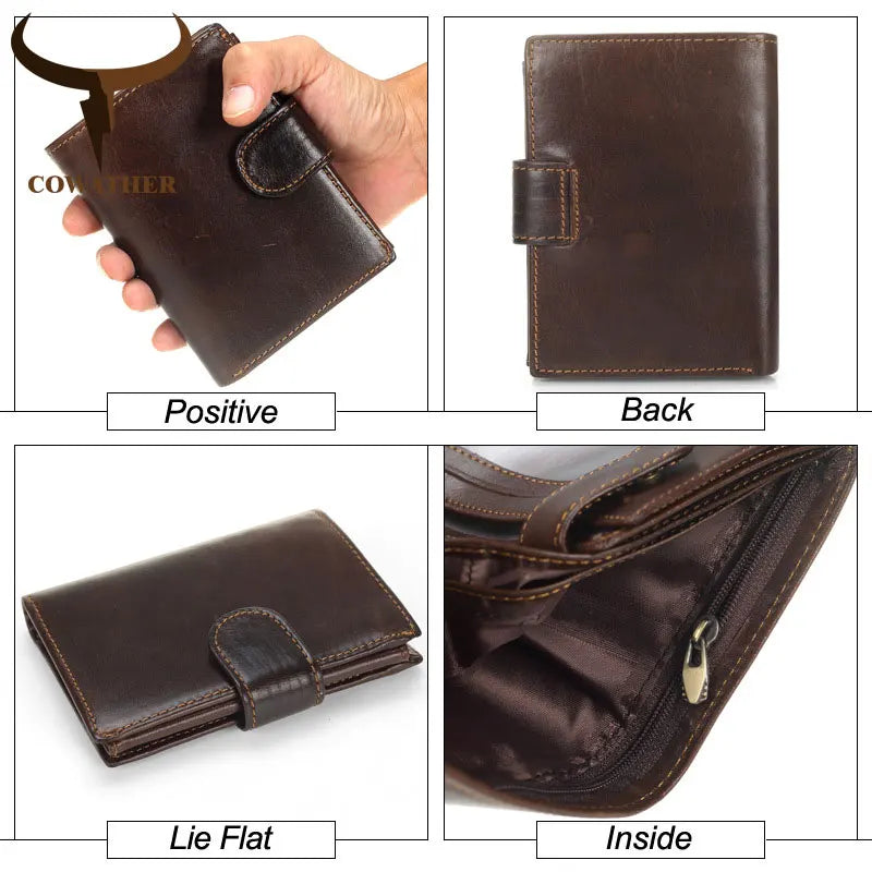 Short Men Wallet Cow Leather Male Purse Top Cowhide Purse
