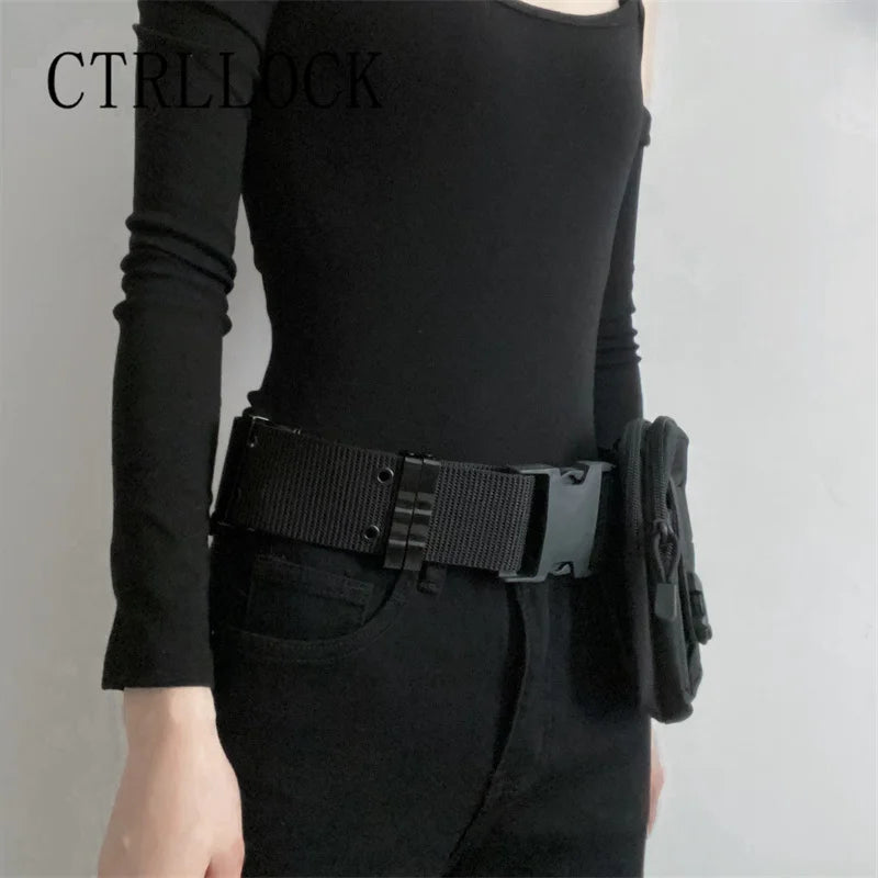 CTRLLOCK Techwear Adjustable Waist Belt Women Zipper Pocket Streetwear