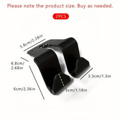 2pcs Car Seat Back Double Hook Storage Car Hook