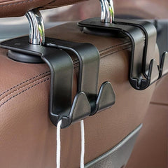 2pcs Car Seat Back Double Hook Storage Car Hook