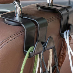 2pcs Car Seat Back Double Hook Storage Car Hook