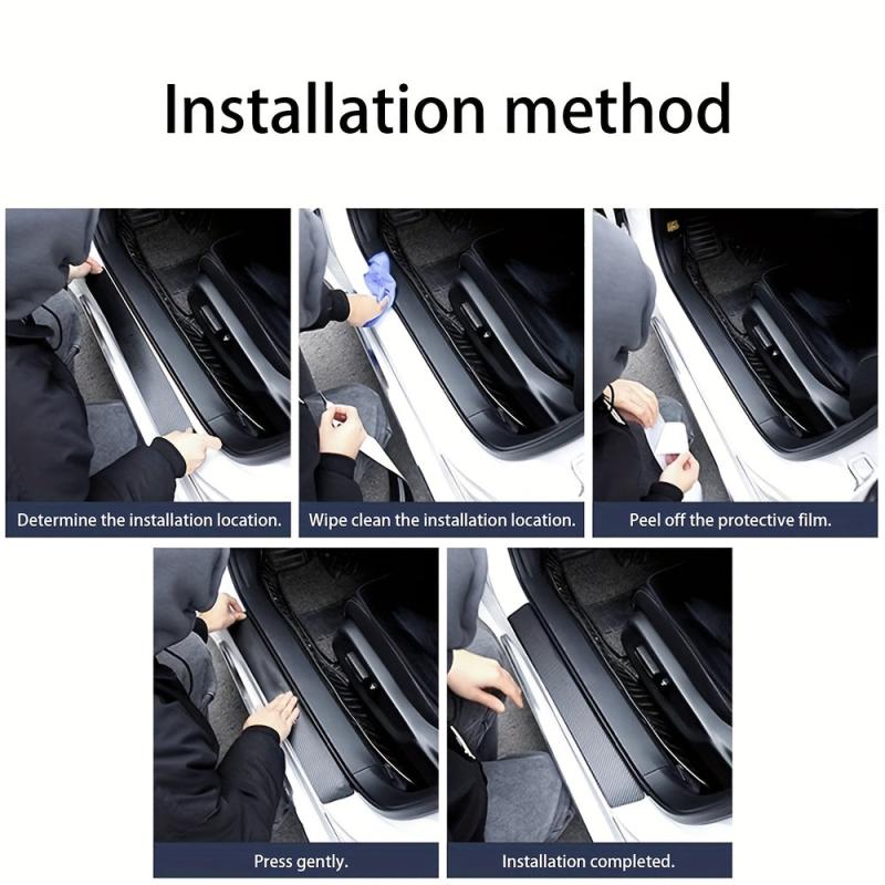 Carbon Fiber Car Door Sill Protector Scuff Plate Scratch Pad for 99 Car Models