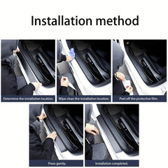Carbon Fiber Car Door Sill Protector Scuff Plate Scratch Pad for 99 Car Models