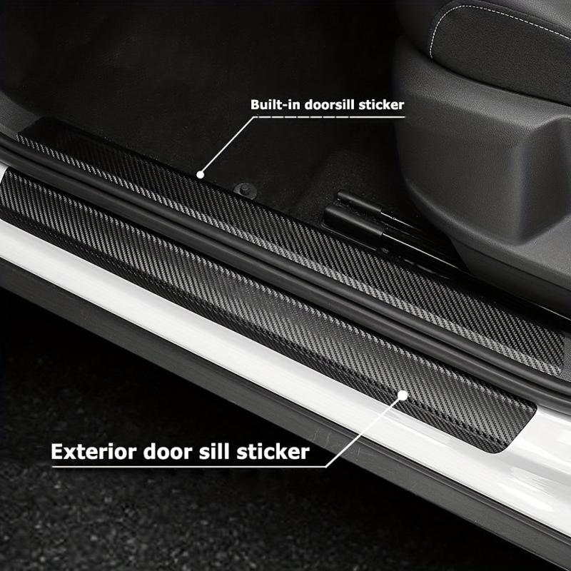 Carbon Fiber Car Door Sill Protector Scuff Plate Scratch Pad for 99 Car Models