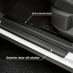 Carbon Fiber Car Door Sill Protector Scuff Plate Scratch Pad for 99 Car Models