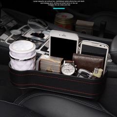 Car Seat Storage Box Card Phone Holder Pocket Car Seat Gap Leather Storage Box