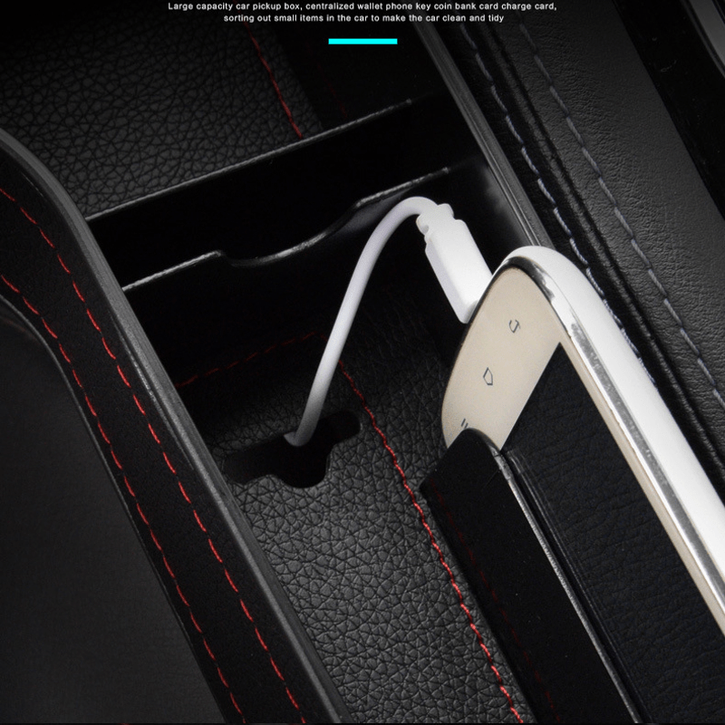 Car Seat Storage Box Card Phone Holder Pocket Car Seat Gap Leather Storage Box