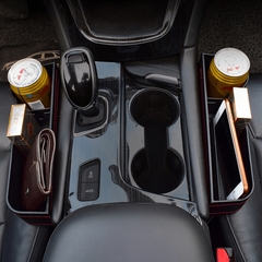 Car Seat Storage Box Card Phone Holder Pocket Car Seat Gap Leather Storage Box