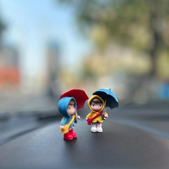 2pcs Cartoon Umbrella Couple Car Ornament Car Decoration