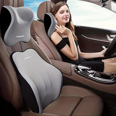 Car Headrest Lumbar Pillow Memory Foam Neck Waist Support