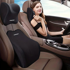 Car Headrest Lumbar Pillow Memory Foam Neck Waist Support
