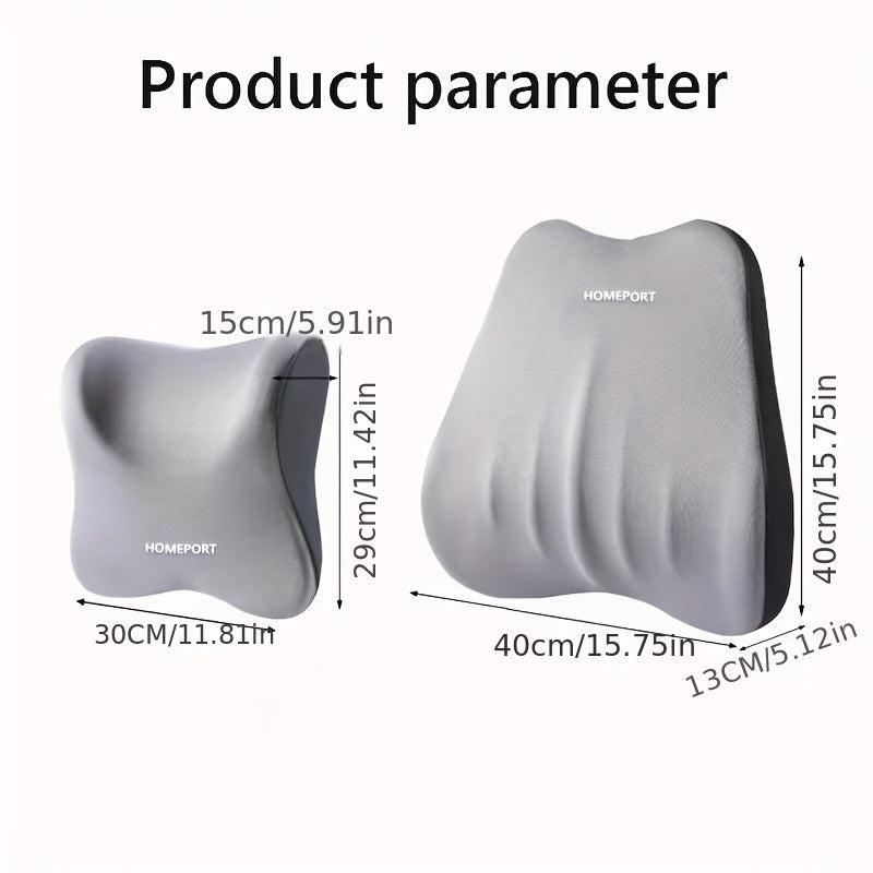 Car Headrest Lumbar Pillow Memory Foam Neck Waist Support
