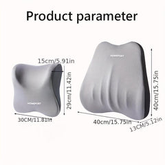 Car Headrest Lumbar Pillow Memory Foam Neck Waist Support