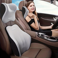Car Headrest Lumbar Pillow Memory Foam Neck Waist Support