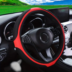 PU Leather 3D Mesh Car Steering Wheel Cover 37 Car Accessories