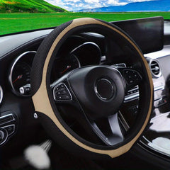 PU Leather 3D Mesh Car Steering Wheel Cover 37 Car Accessories