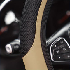 PU Leather 3D Mesh Car Steering Wheel Cover 37 Car Accessories