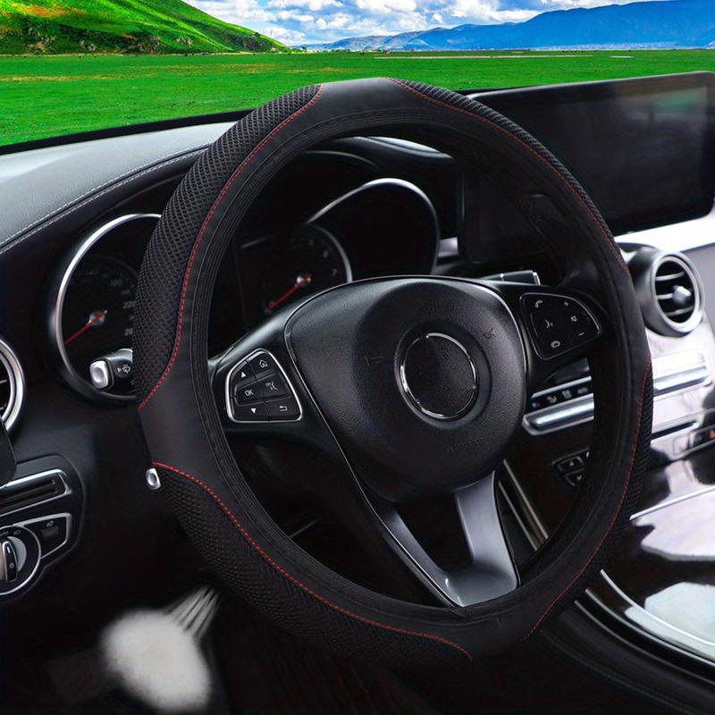 PU Leather 3D Mesh Car Steering Wheel Cover 37 Car Accessories