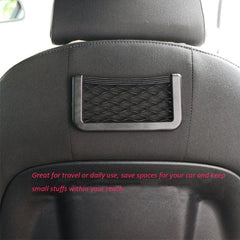 3pcs Car Storage Net Mesh Bag Double-Sided Elastic String Phone Holder