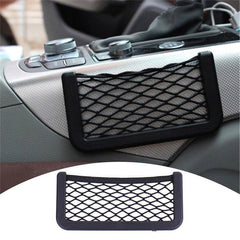 3pcs Car Storage Net Mesh Bag Double-Sided Elastic String Phone Holder