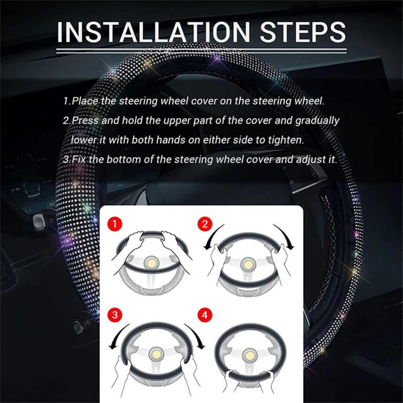 Crystal Artificial Diamond Car Steering Wheel Cover Car Decoration