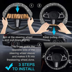 Crystal Artificial Diamond Car Steering Wheel Cover Car Decoration