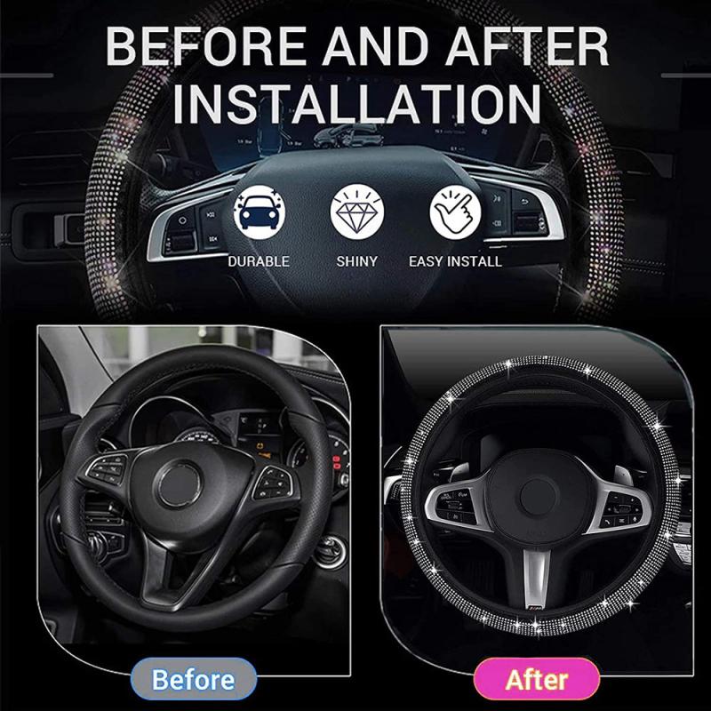Crystal Artificial Diamond Car Steering Wheel Cover Car Decoration