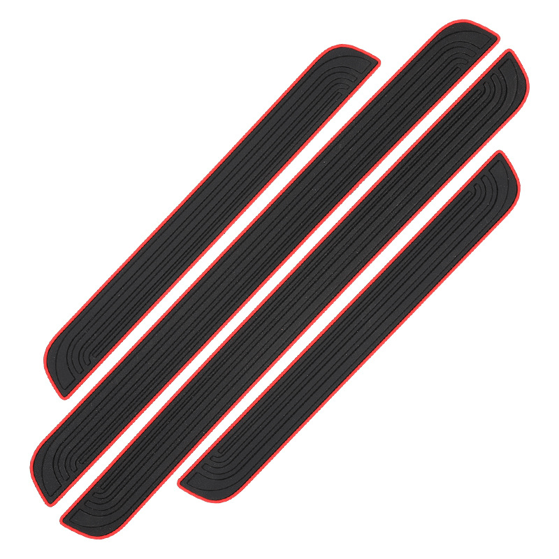 4pcs Rubber Car Door Sill Plate Protectors Anti scratch Exterior Parts
