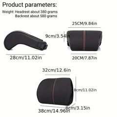 Memory Foam Car Neck Pillow Lumbar Support Set