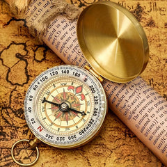 High Camping Hiking Pocket Brass Golden Compass Portable Compass Navigation