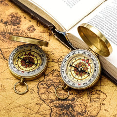 High Camping Hiking Pocket Brass Golden Compass Portable Compass Navigation
