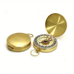 High Camping Hiking Pocket Brass Golden Compass Portable Compass Navigation