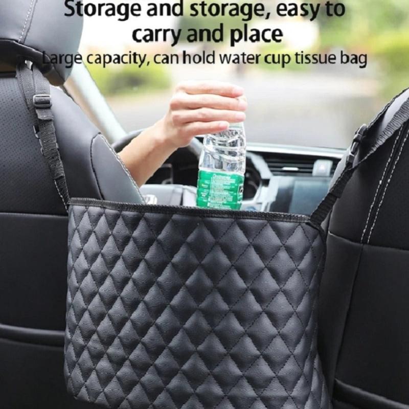 PU Leather Car Net Pocket Tote Bag Holder for Organization